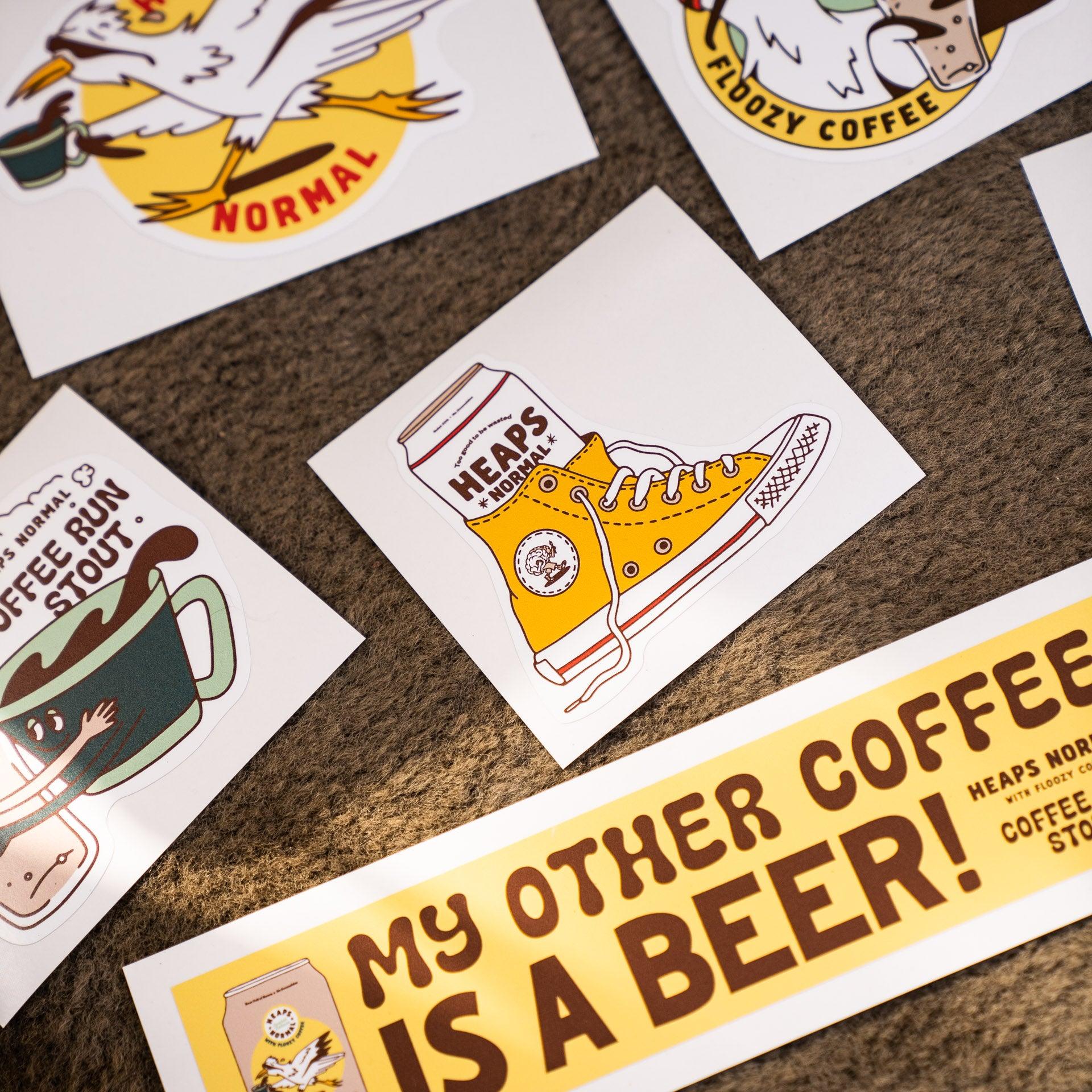 Coffee Run Stout Sticker Pack - Heaps Normal